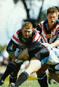 Brad Drew and Bobby Thompson get a Shark by the tail.